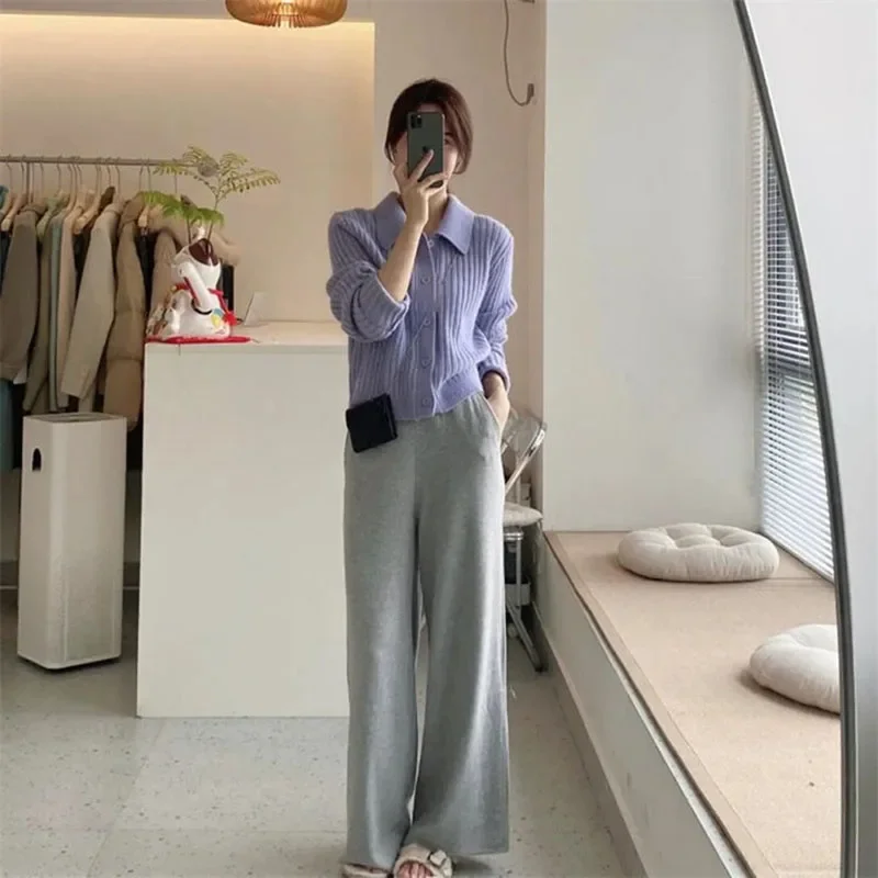 Hdspq однобортный вязаный кардиган женский осенне-зимний утолщенный теплый