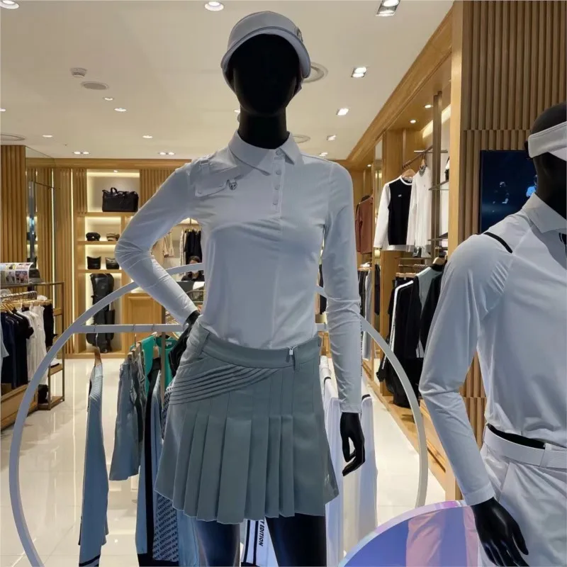 Women's Long Sleeve Golf Polo Shirts Lightweight Quick Dry Athletic Tennis Hiking Shirts with 4-Button