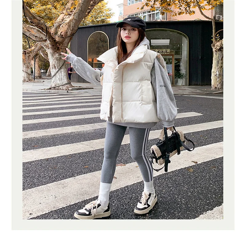 Women's Vest Sleeveless Jacket Demi-season Parka Winter 2023 Zipper Casual Fluffy Plush Oversize Quilted Coat Female