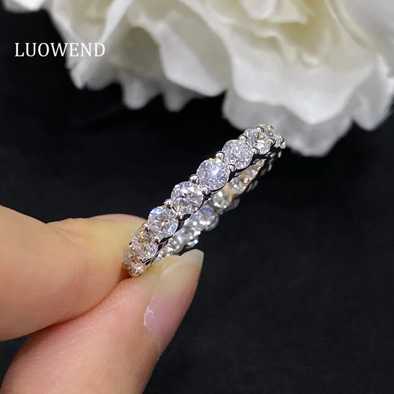 LUOWEND 18K кольца из белого золота