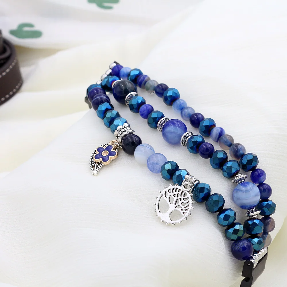 Elastic Beaded Strap Bracelet for Samsung Galaxy Watch 4 40mm 44mm/ Watch4 Classic Bands Women Handmade Replacement Watchbands