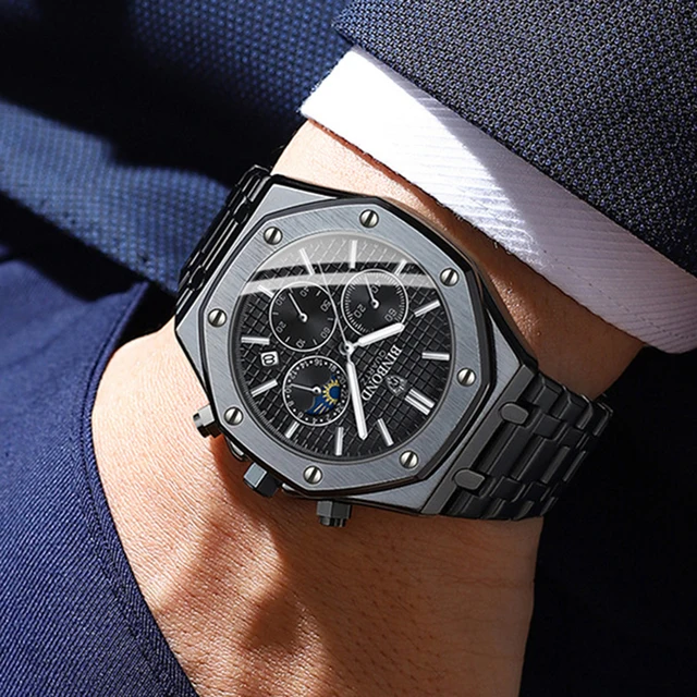 Chronograph Sport Wristwatch - Stainless Steel - Date Clock 3