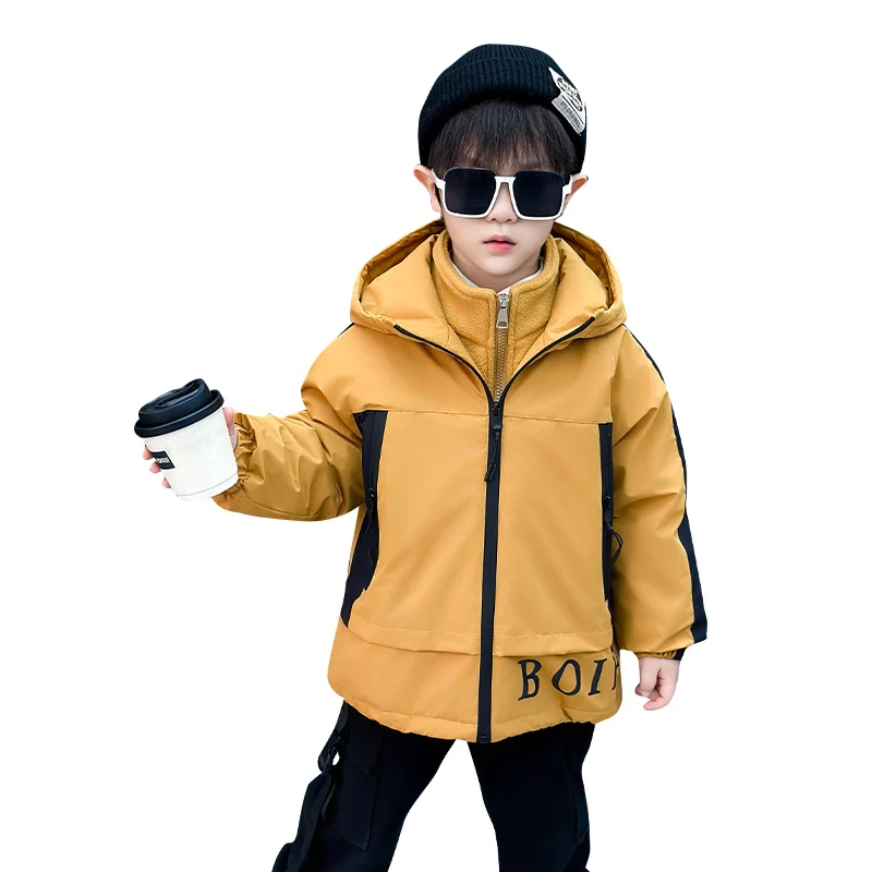 Children's Cotton-padded jacket Boys' Jacket 2024 New Clothing Three-in-One Fleece-lined Liner Winter clothes Quil...