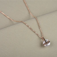 2022 fashion temperament new pendant round diamond studded titanium steel necklace rose gold necklace for womens jewelry