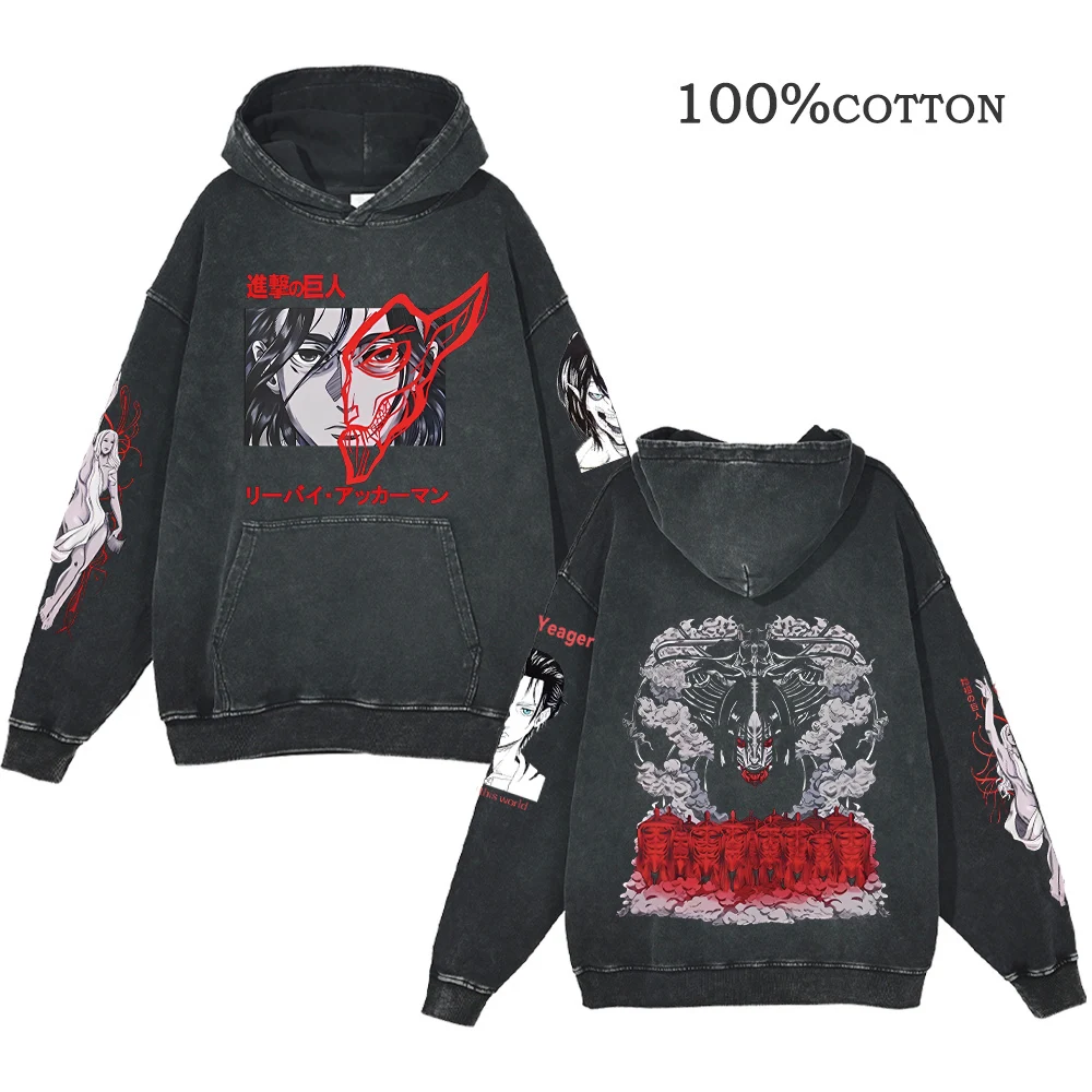 

Толстовка Y2K мужская с аниме «атака на Титанов»