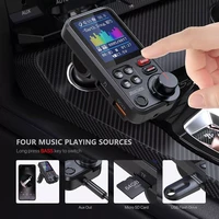 1 8 wireless car bluetooth compatible fm transmitter radio adapter aux supports qc3 0 charging treble and bass sound player