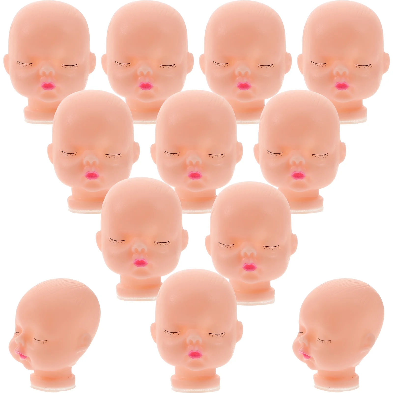 

10 Pcs Vinyl Head Painting Body Part Plush Toy Making Heads Supplies Micro Toys Decorative Miniature Handmade Crafts