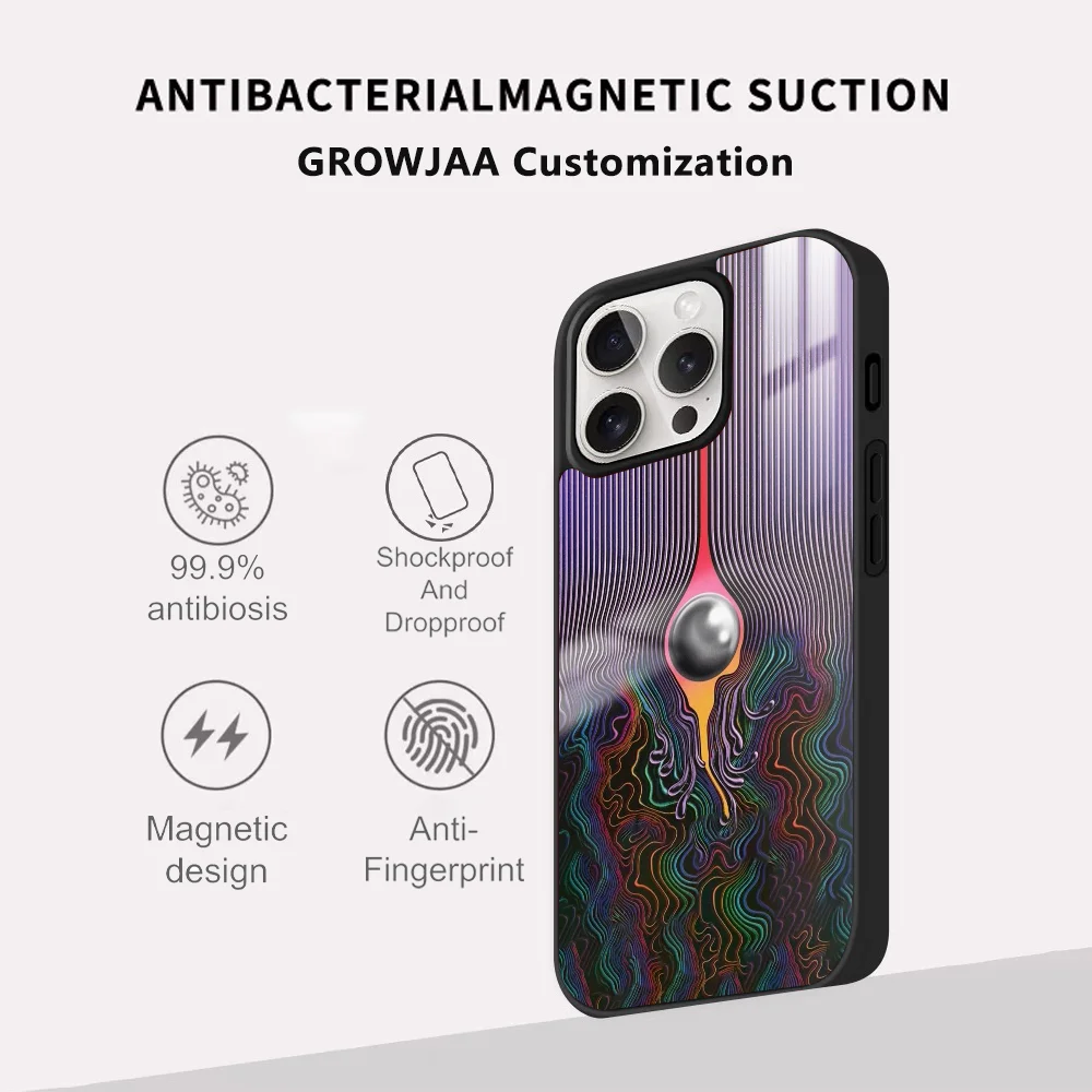 Tame Impala Psychedelic Phone Case For iPhone 16 15 14 13 12 11 Pro Max Plus Mini Magsafe Mirror Wireless Magnetic Cover