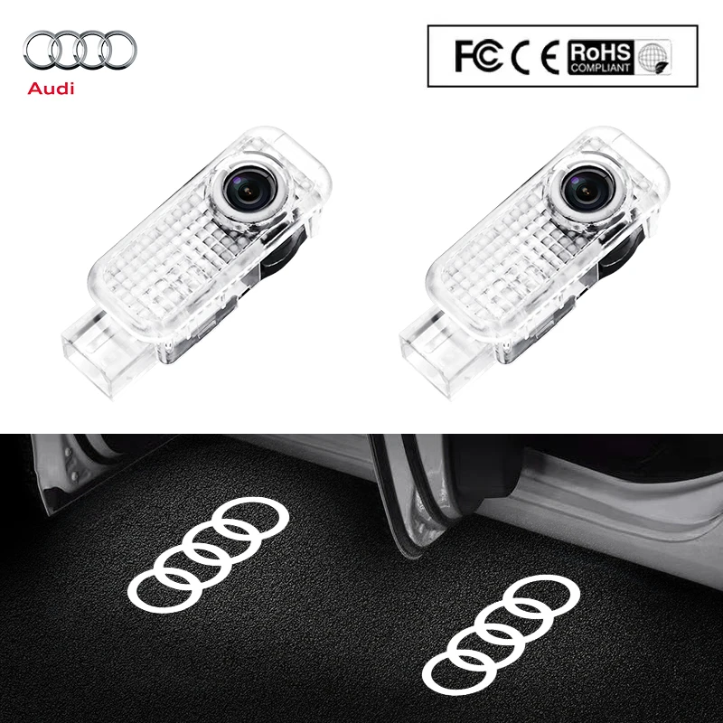 

2pcs For Audi A1 A3 8L 8V 8P A4 B5 B6 B7 B8 B9 A5 A6 C5 C6 C7 A7 A8 TT Q3 Q5 Q7 Sline quattro led car door logo Projection light