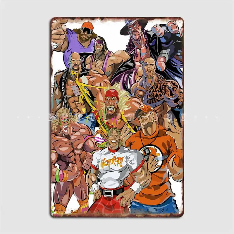

Wrestling Legends Poster Metal Plaque Wall Mural Garage Club Custom Plaques Tin Sign Posters