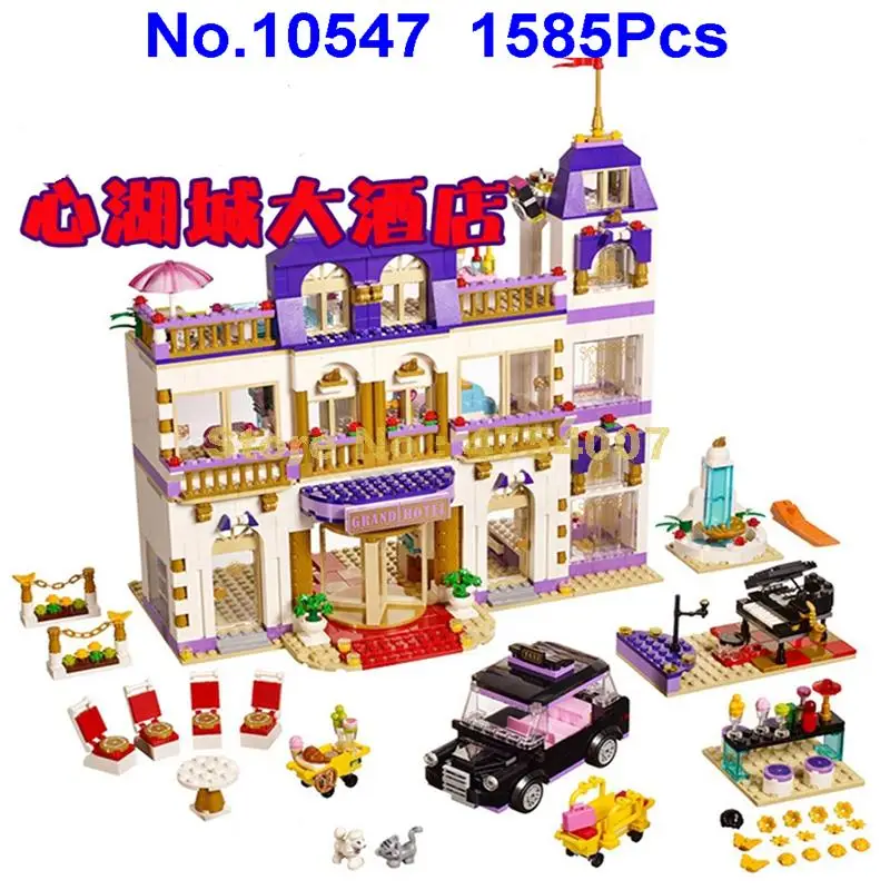 bela 10547 Girls Friends HeartLake Grand Hotel Building Blocks kids DIY Educational Bricks Toys Christmas birthday Gifts 41101