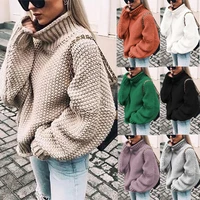 new autumn and winter sweater womens rolled edge turtleneck dolman sleeve knitted sweater