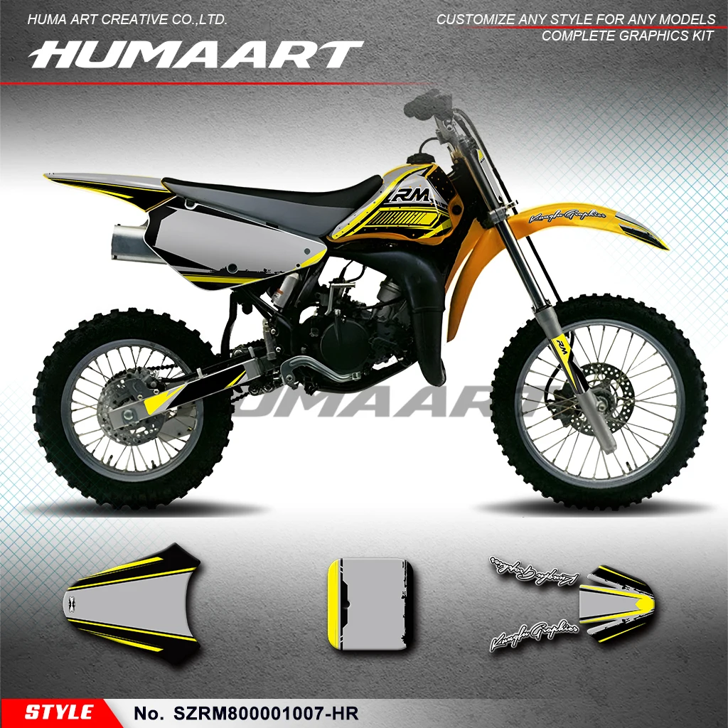 Графическая наклейка HUMAART Dirtbike для Suzuki RM 80 RM80 2000 2001 Dekor SZRM800001007-HR