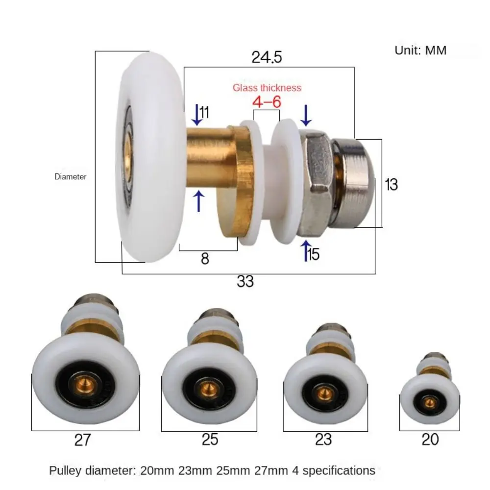 Латунные ролики для душевой двери новинка сменные детали одного колеса