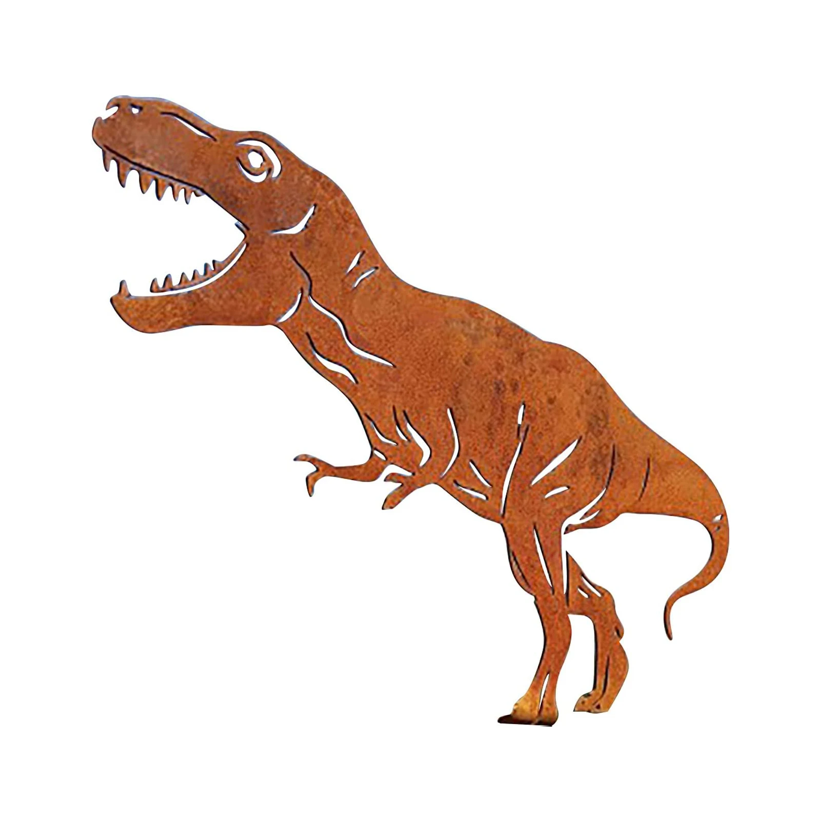 

Animal Silhouette Dinosaur Metal Stake Metal Dinosaur Art Silhouette Statue Iron Animal Shape Sign For Lawn Outdoor Patio Home