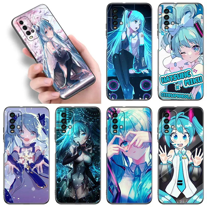 Милый черный силиконовый чехол H-Hatsune M-Miku для телефона Xiaomi Redmi 10 Prime A1 A2 Plus 9 9A 9C 9T 10A