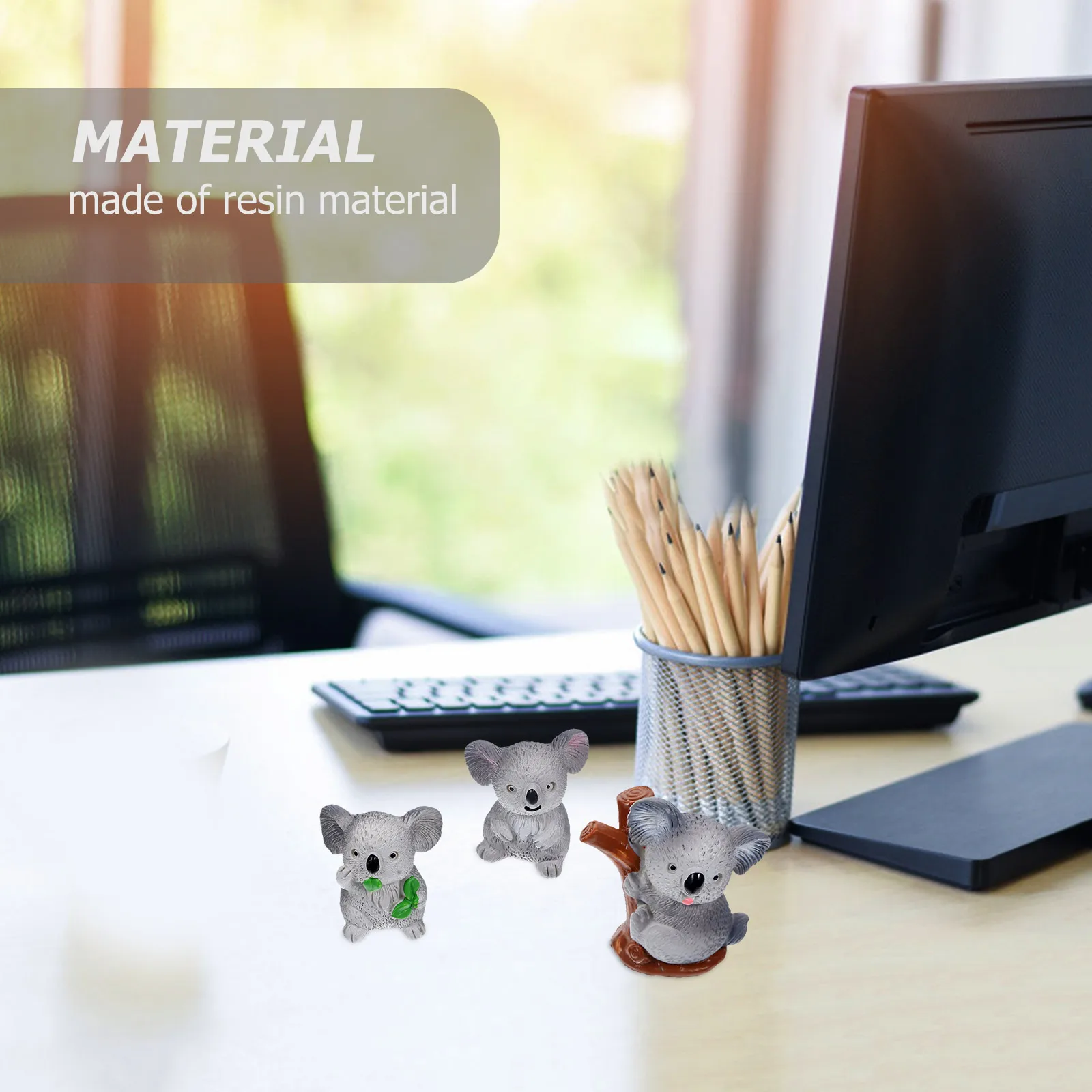 6 шт. миниатюрные фигурки коалы скульптуры из смолы пейзажное украшение милый