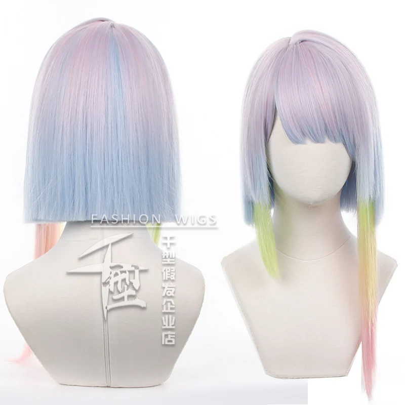 

Anime Cyberpunk: Edgerunners Lucy Cosplay Wig Multilayer Gradients Short Hair Heat Resistant Synthetic Halloween Party Props
