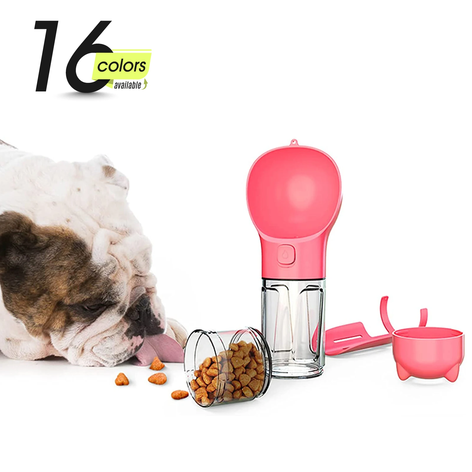 

Dog Water Food Bottle 3 In 1 Dog Portable Pet Dog Water Bottle Dogs Cats Drinking Feeder Bowl accesorios para perros PBW251