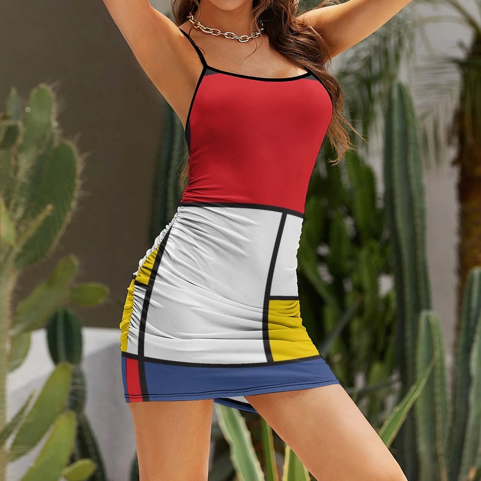 В стиле Mondrian Платье-слинг Длинные платья Женское длинное платье Элегантные