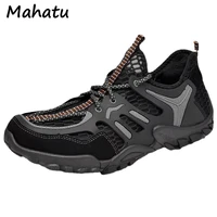 2022 mens outdoor leisure sports shoes breathable flying weave mesh surface streaming shoes hiking shoes hiking shoes wading