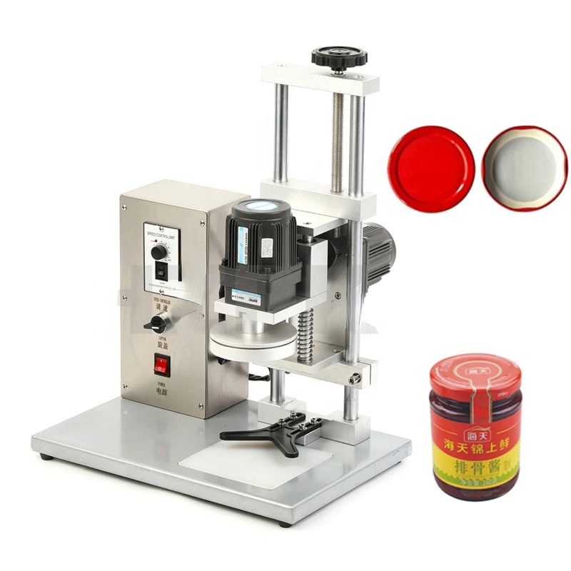 

DHZ-450B semi automatic electric plastic glass bottle cans jar screwing capping sealing packing machine