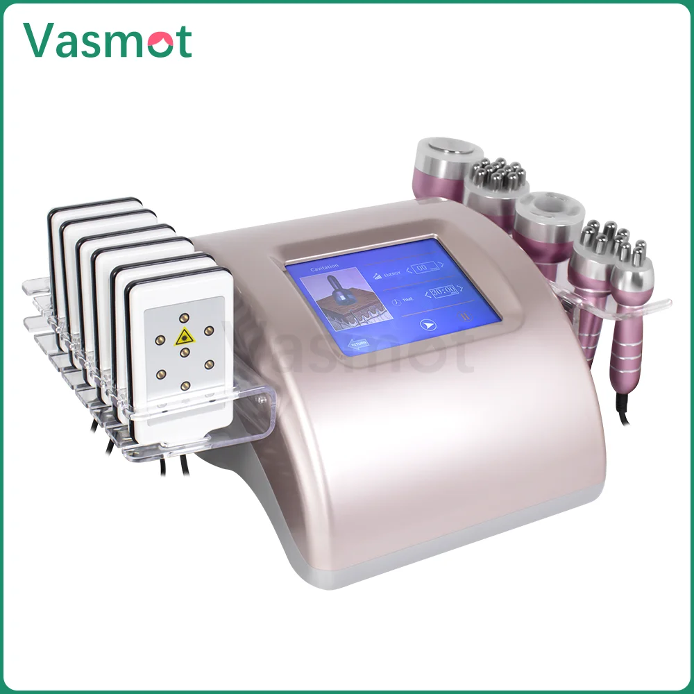 

6 IN 1 40K Lipo Ultrasonic Cavitation Vacuum Body Shaping Sliming Machine Cellulite Removal Lipo Laser Facial Lifting Tightening