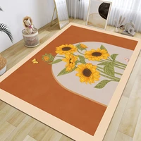 large area flower pattern printed mat crystal velvet carpet loving room bedroom girl decoration cloakroom rug entrance doormat