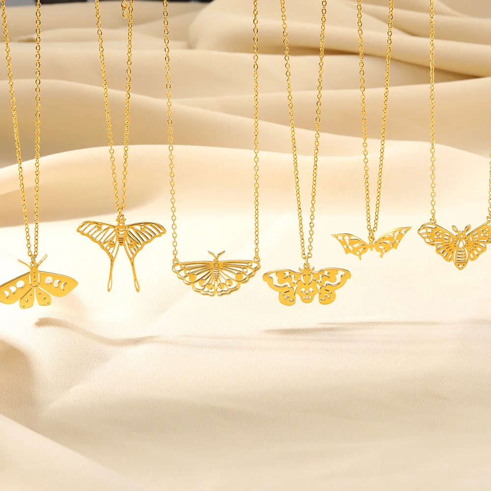 

Multi Hollow Stainless Steel Butterfly Delicate Necklace Women's Simple Women's Long Necklace Party Love Jewelry Gift On March 8