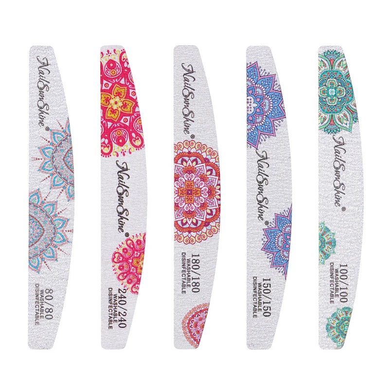 

1Pcs Professional Nail File Sandpaper Strong Thick Nail Files Buffer For Manicure Sanding Half Moon Lime Nail Tool