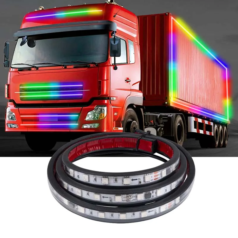 

24v Ambient Light Car Truck External Decorative Lamp Daytime Running Lights Neon Flexible Dynamic Colorful Atmosphere Lighting