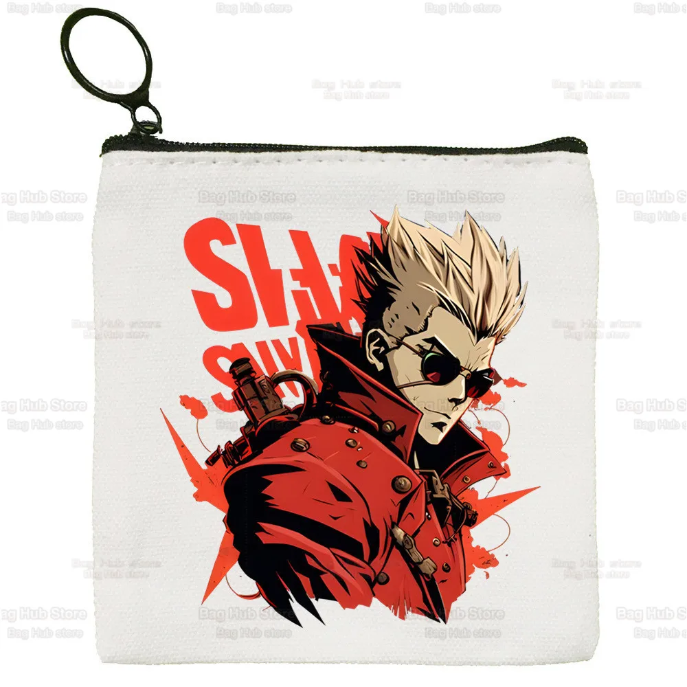 Vash Trigun Typhoon Canvas Coin Purse Custompattern Logo Storage Pouch Canvas Bag New Coin Bag Key Coin Purse