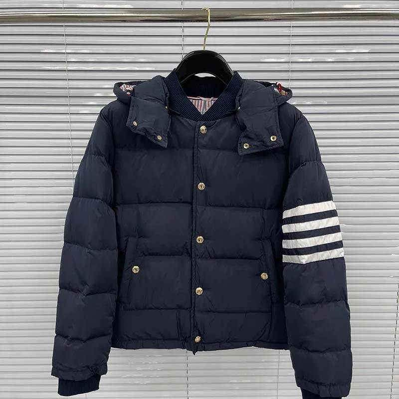 New White Duck Down Jacket Men Winter Warm Solid Color Hooded Down Coats Luxury Brand Causal Outdoor Women TB Down Jackets