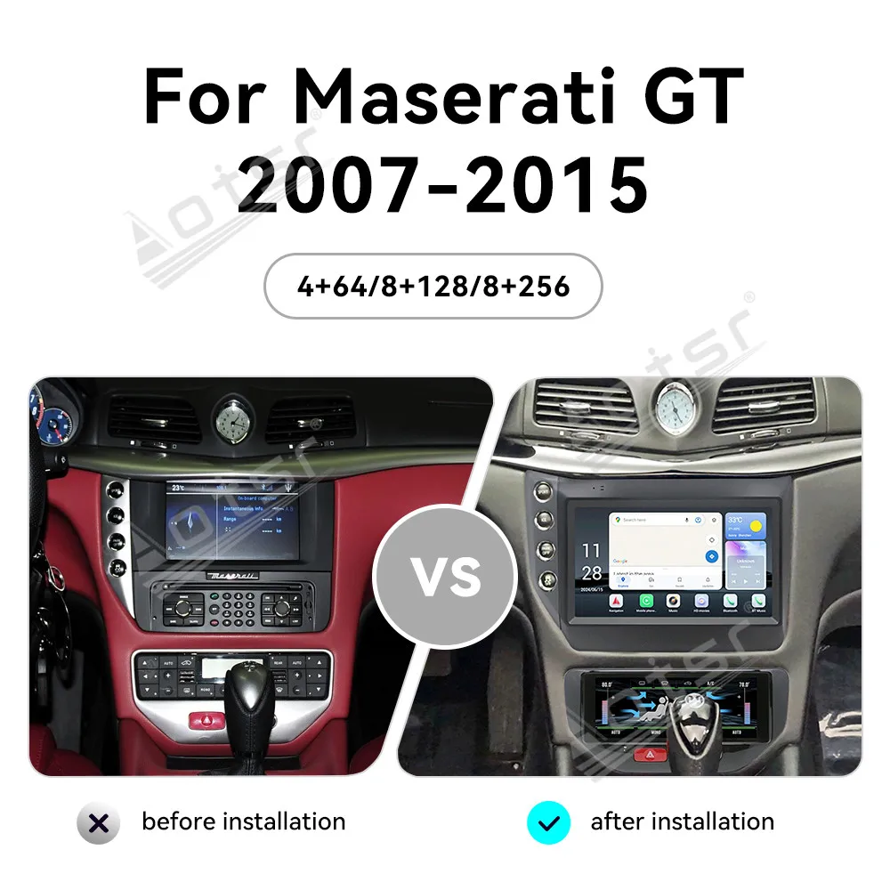 9-дюймовый автомобильный радиоприемник Qualcomm Android 13 CarPlay для Masserati GT 2007-2015
