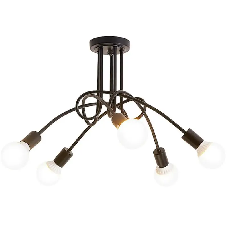 

Потолочные светильники для среднего века, искусственные потолочные светильники, современное железное освещение для фермерского дома, подвесные светильники с полуутопленным креплением, не