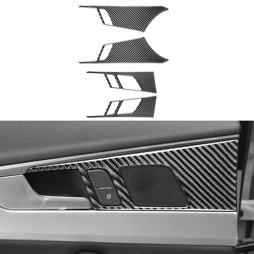 

Door Inner Handle Panel Decoration Cover Trim for Audi A4 B9 2017 2018 2019 Car Interior Accessories Carbon Fiber