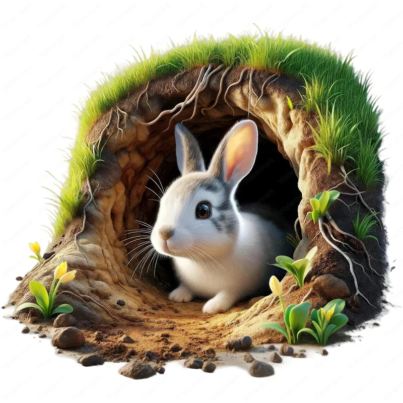 

Настенная наклейка QT616# Весенний кролик