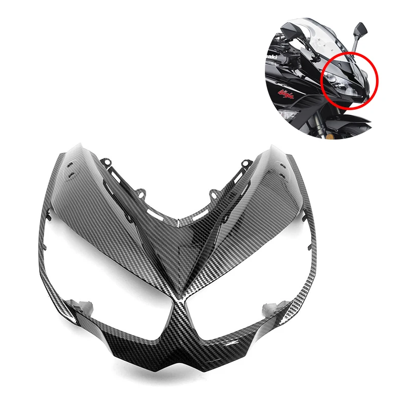 

Motorcycle ABS PLASTIC Hydro Dipped Carbon Fiber Finish Front Nose Headlight Fairing Cowling For KAWASAKI Z1000SX 2010-2016