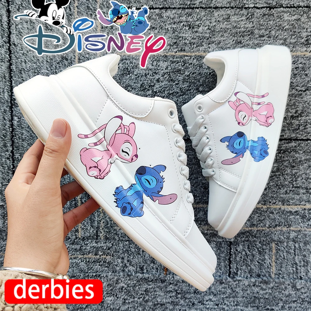 

Disney Stitch Couple Sneakers Mens Womens Teenager Casual Shoes Canvas Running 3D Print Lightweight kateboarding Mickey Mouse