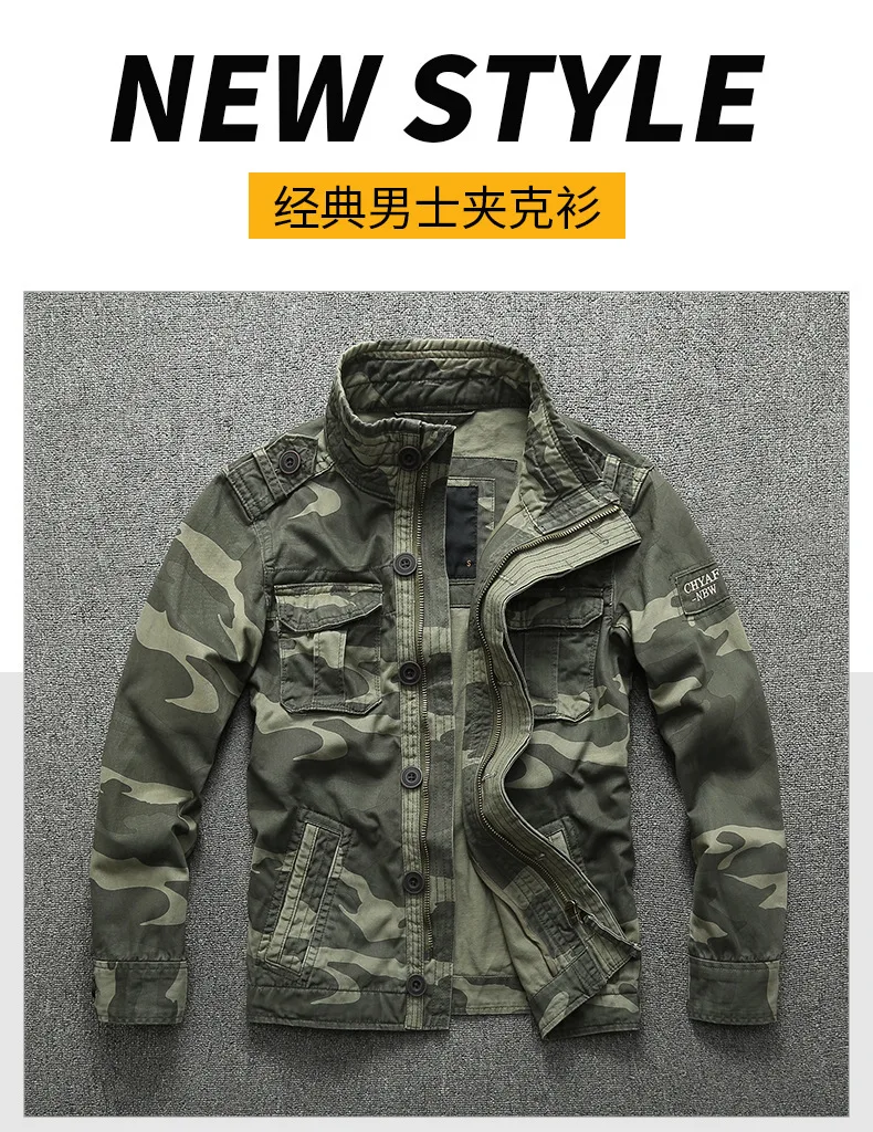 

2022 Boys' Jacket Spring and Autumn New Casual Camouflage Workwear Denim Jacket Men's Large Jacket Military Top