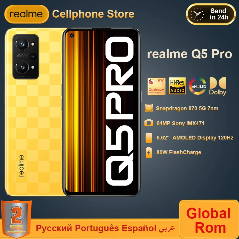 

Смартфон realme Q5 Pro, телефон с глобальной прошивкой, суперзарядка, 80 Вт, процессор Snapdragon 870, 120 Гц, AMOLED E4, флагманский экран