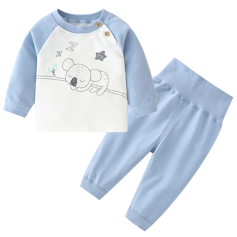 

2Piece Spring Fall Newborn Clothes Baby Girl Outfit Set Cartoon Cute Casual Cotton T-shirt+Pants Toddler Boys Clothing BC2273-1