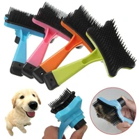 pet cat dog automatic multi functional plastic comb kitten puppy hair removal brush one button control supplies dropship