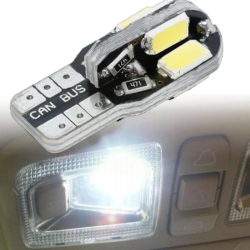 

1pcs T10 Warm White 5730 8SMD Led Canbus Error Free Car Width Auto Indicator Lights License Lamp Styling Car Interior Plate O8I2