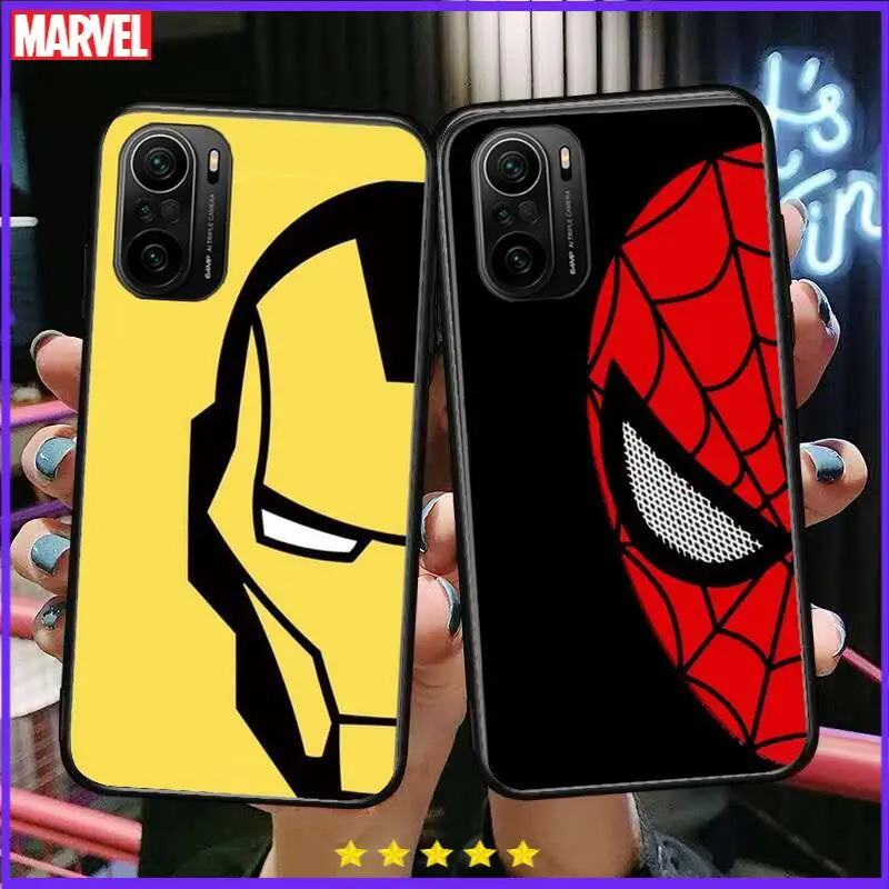 

Marvel Spider-Man Iron Man Phone Case For xiaomi redmi POCO F1 F2 F3 X3 Pro M3 9C 10T Lite NFC Black Cover Silicone Back Prett m