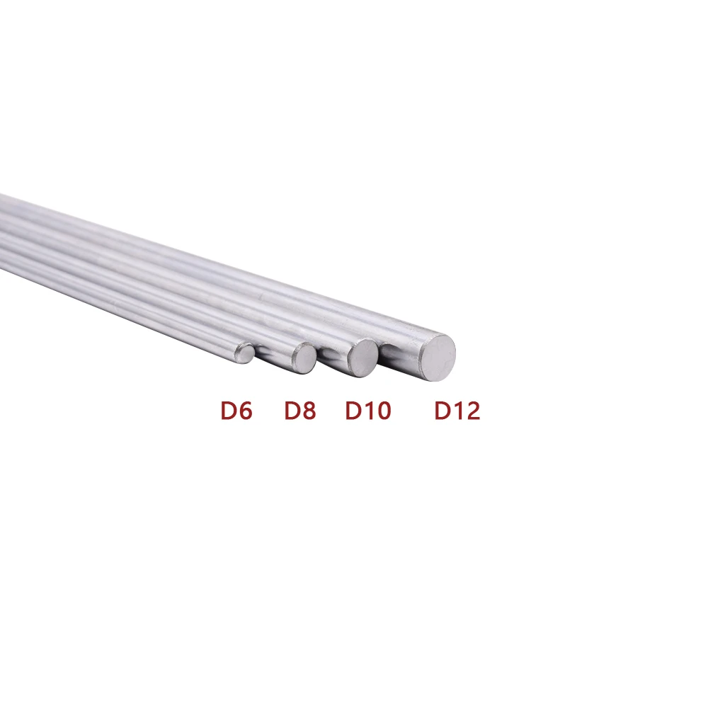 

2pcs 6mm 8mm 10mm 12mm 16mm 8 400mm linear shaft 3d printer parts 8mm 400mm Cylinder Chrome Plated Liner Rods axis