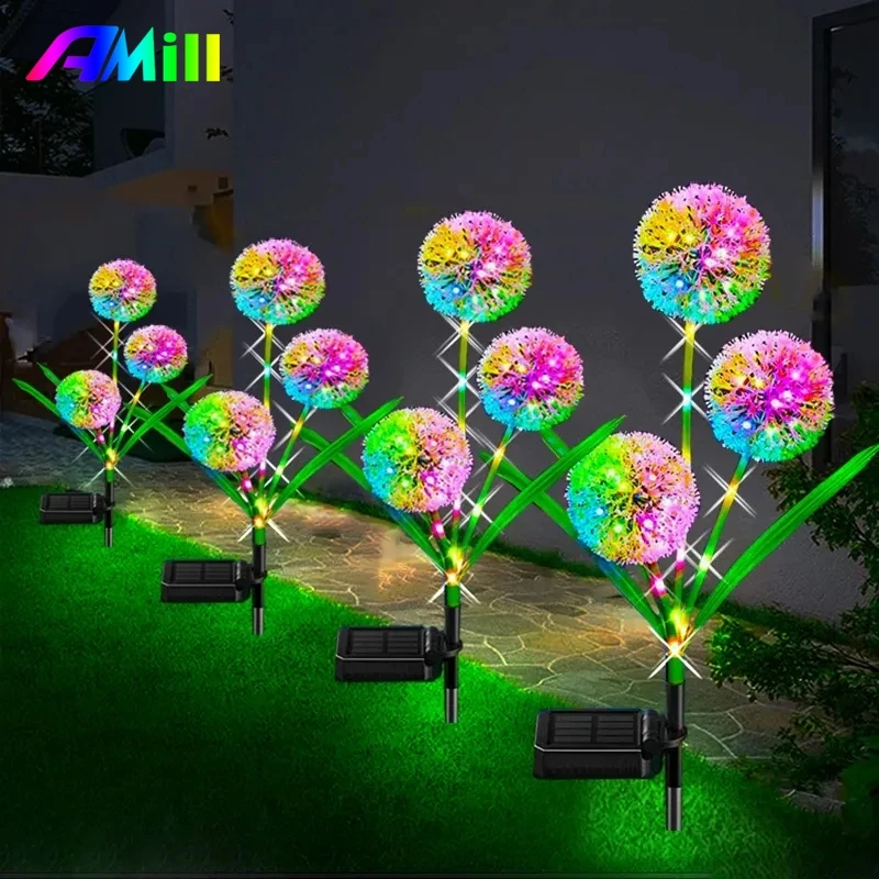 

Outdoor Solar Garden Lights with 2 Modes Solar Dandelion Flowers IP65 Waterproof Decoration Light for Garden Lawn Yard Wedding