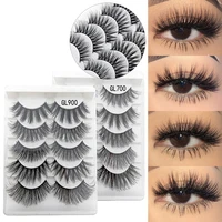 fluffy faux mink 3d false eyelashes long thick lash extension beauty eye accessories new full volume 5 pairs dense curls fashion