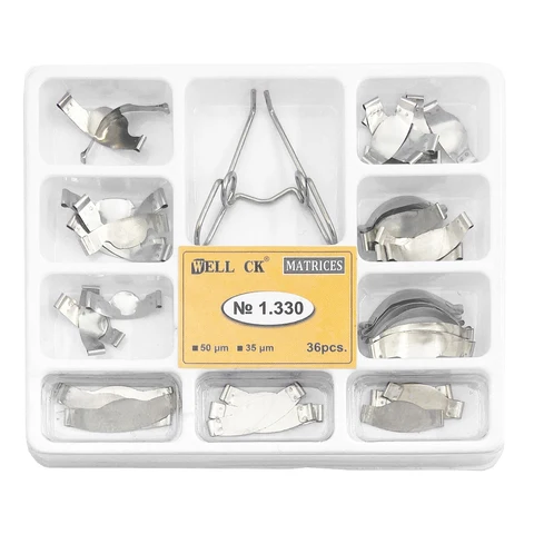 WELLCK Металлические стоматологические матрицы 36 шт