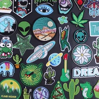 hippie patches on clothes cartoon stickers alien iron on patches clothing thermoadhesive patches cute cactus patches for clothes